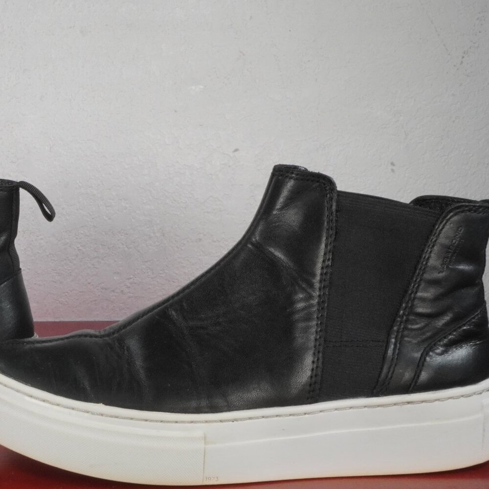 Women's Vagabond Zoe Black White Leather Platform Sneakers Shoes Boots 6.5